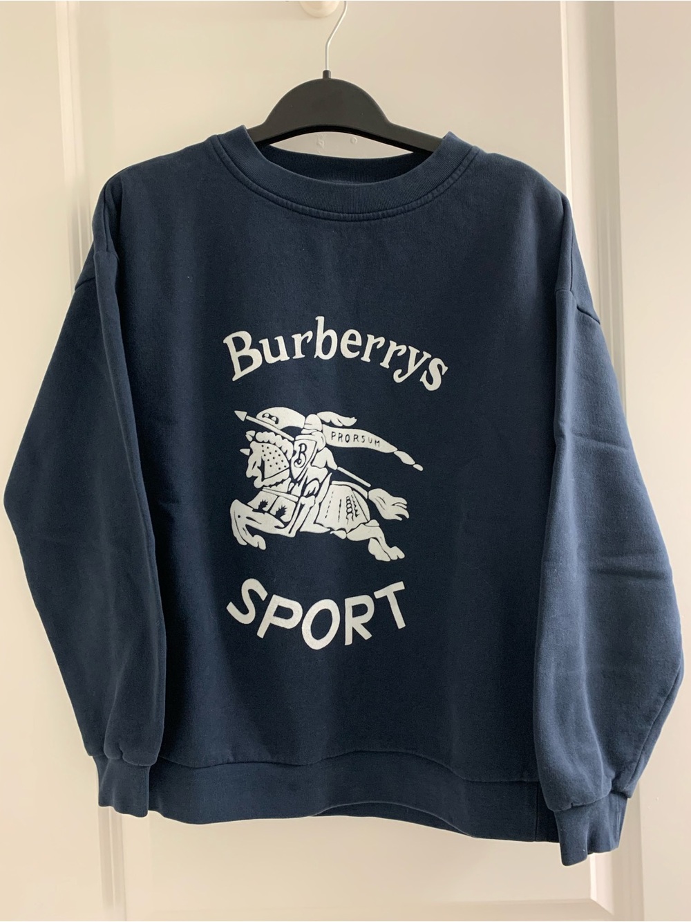 Burberry Navy Crewneck with White SPORT Logo